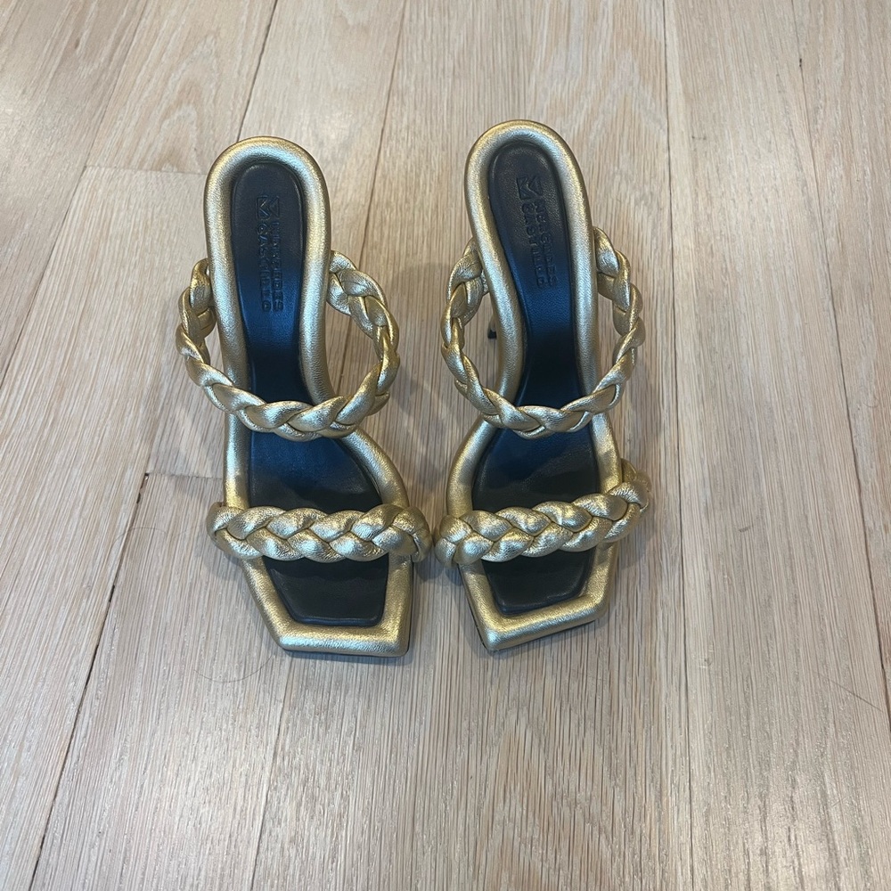 Mercedes Castillo Gold Braided Heels